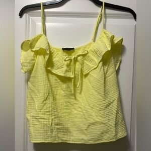 Yellow Ruffled cotton Top